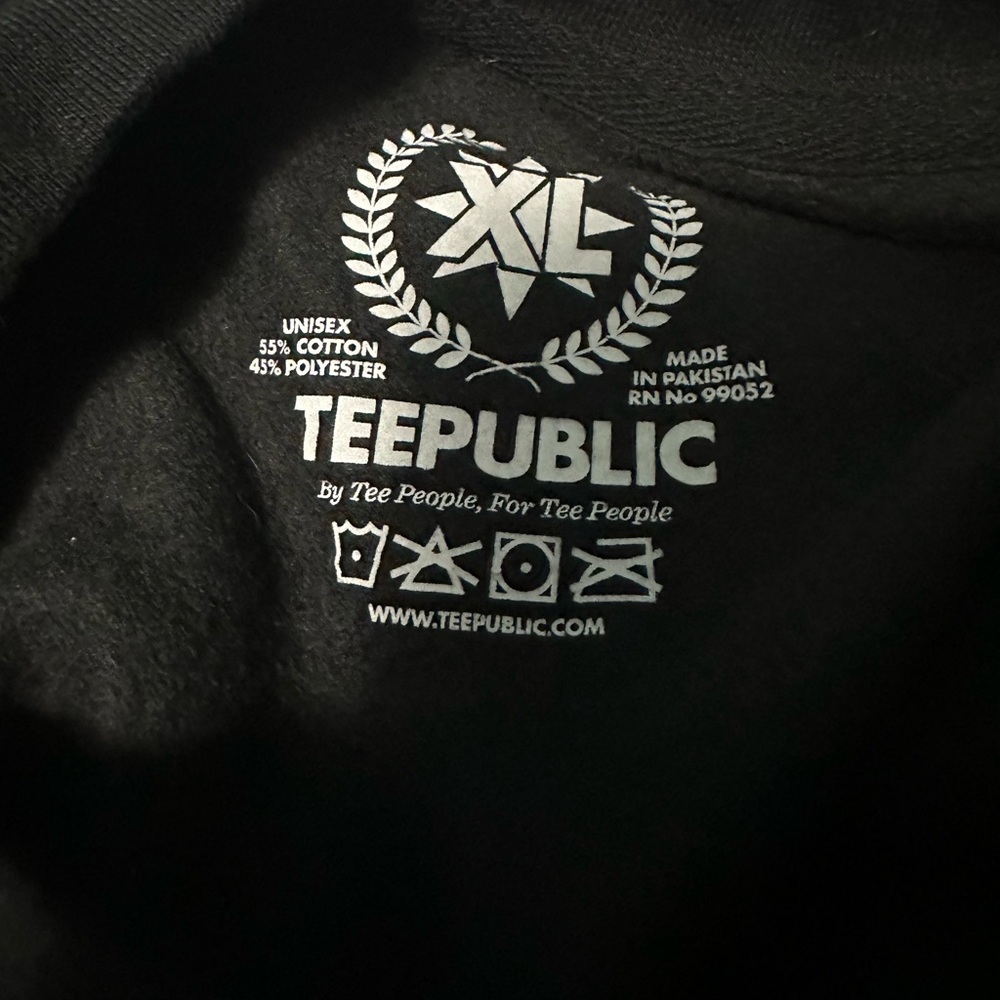 Teepublic Black Graphic Sweatshirt with White Skull Design - Picture 4 of 4
